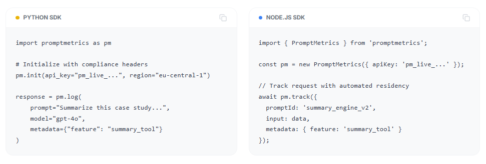 PromptMetrics - EU LLM Observability gallery image
