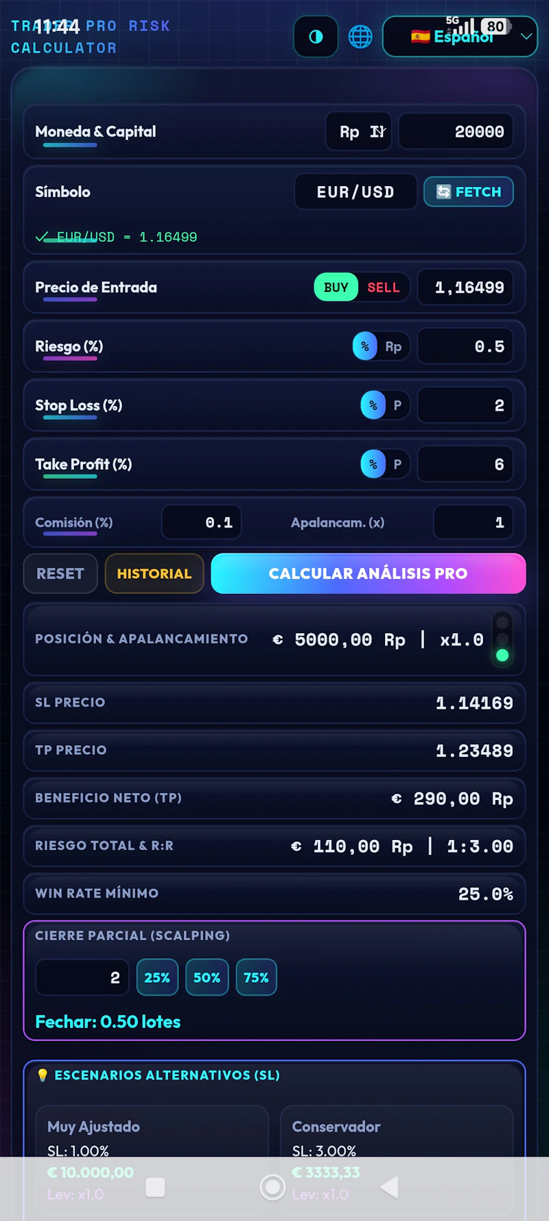 Trader Pro Risk Calculator  screenshot 4