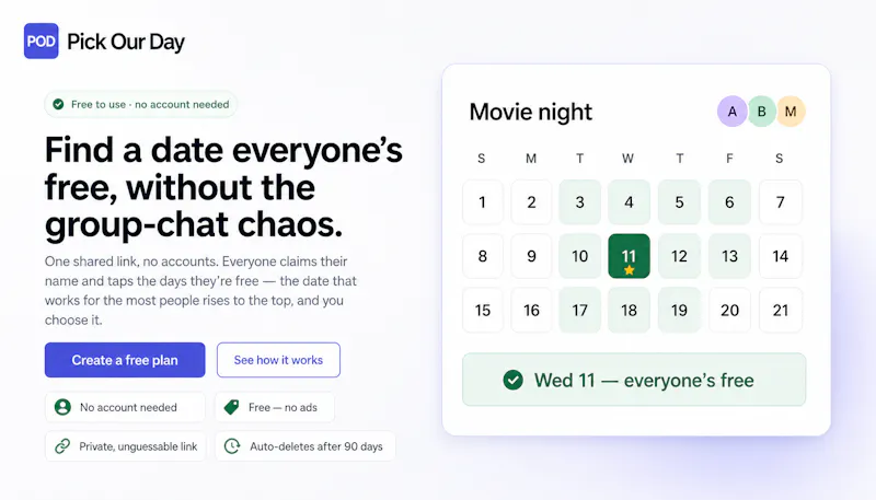 Pick Our Day screenshot 2