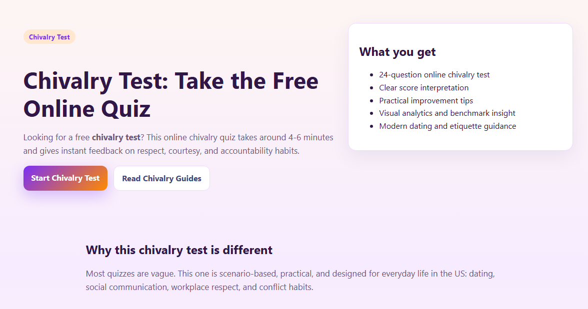 ChivalryTests: Are You a Modern Knight? gallery image