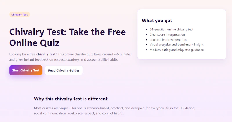ChivalryTests: Are You a Modern Knight? screenshot 3
