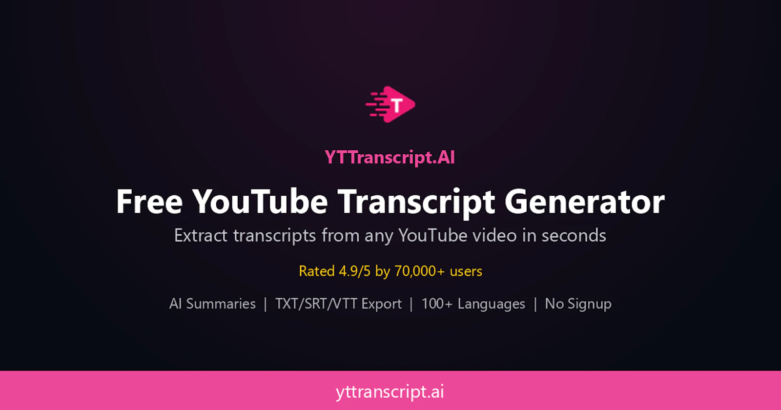 YouTube to Transcript screenshot 1
