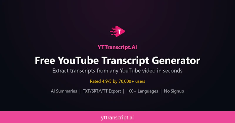 YouTube to Transcript screenshot 1