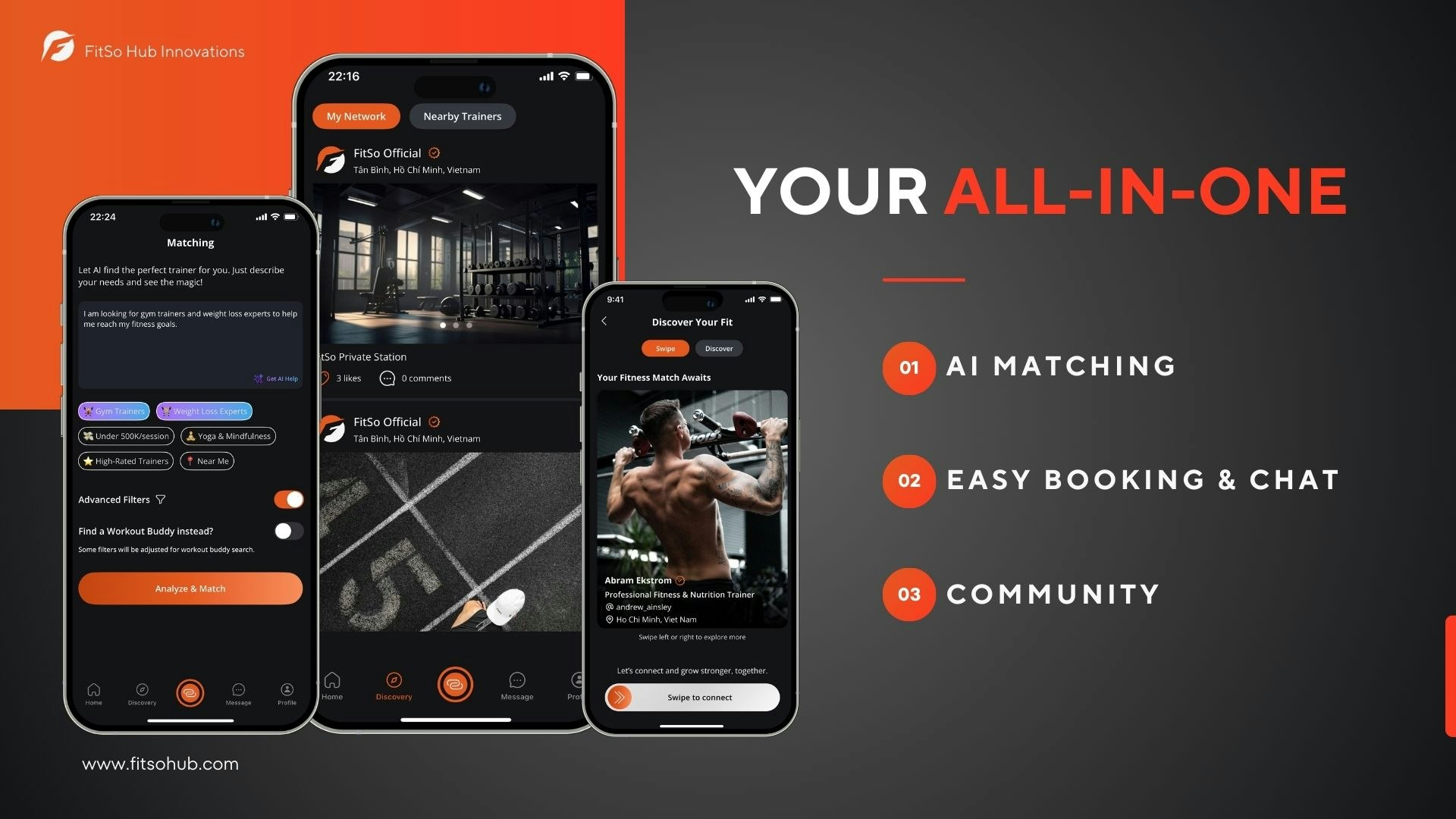 Mídia 8 de Fitso Hub - Rede de correspondência e fitness de IA para encontrar seu melhor treinador