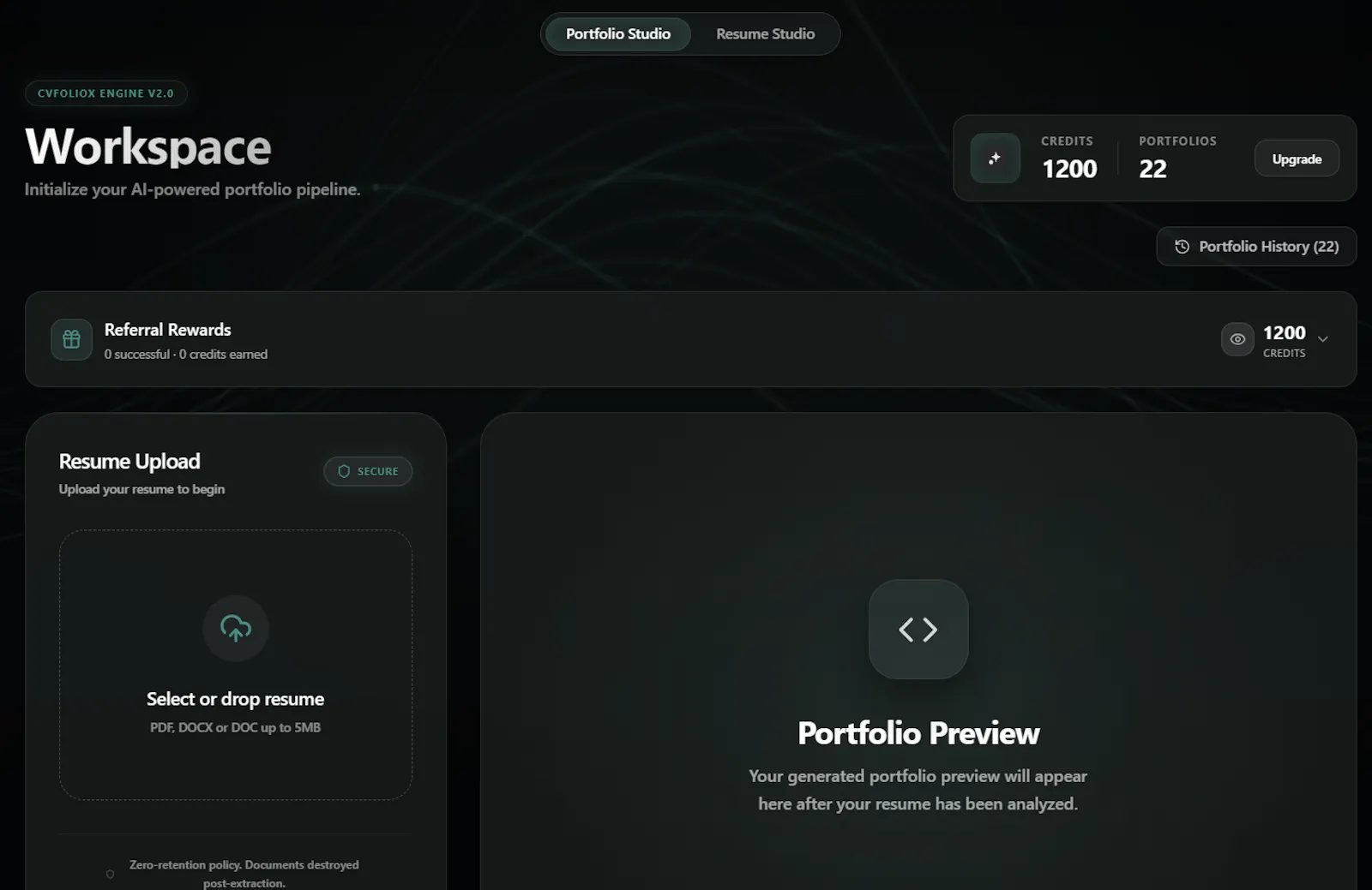 CVFolioX screenshot 2