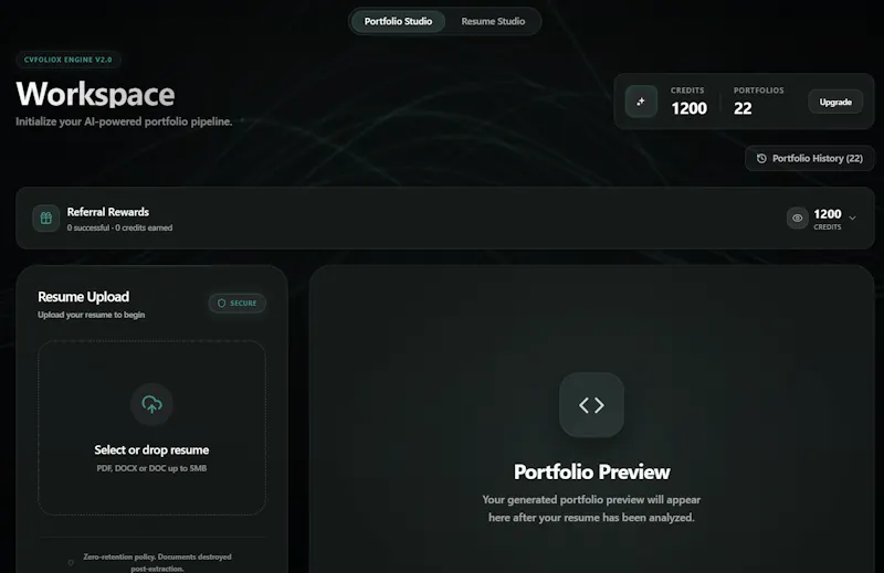 CVFolioX screenshot 2
