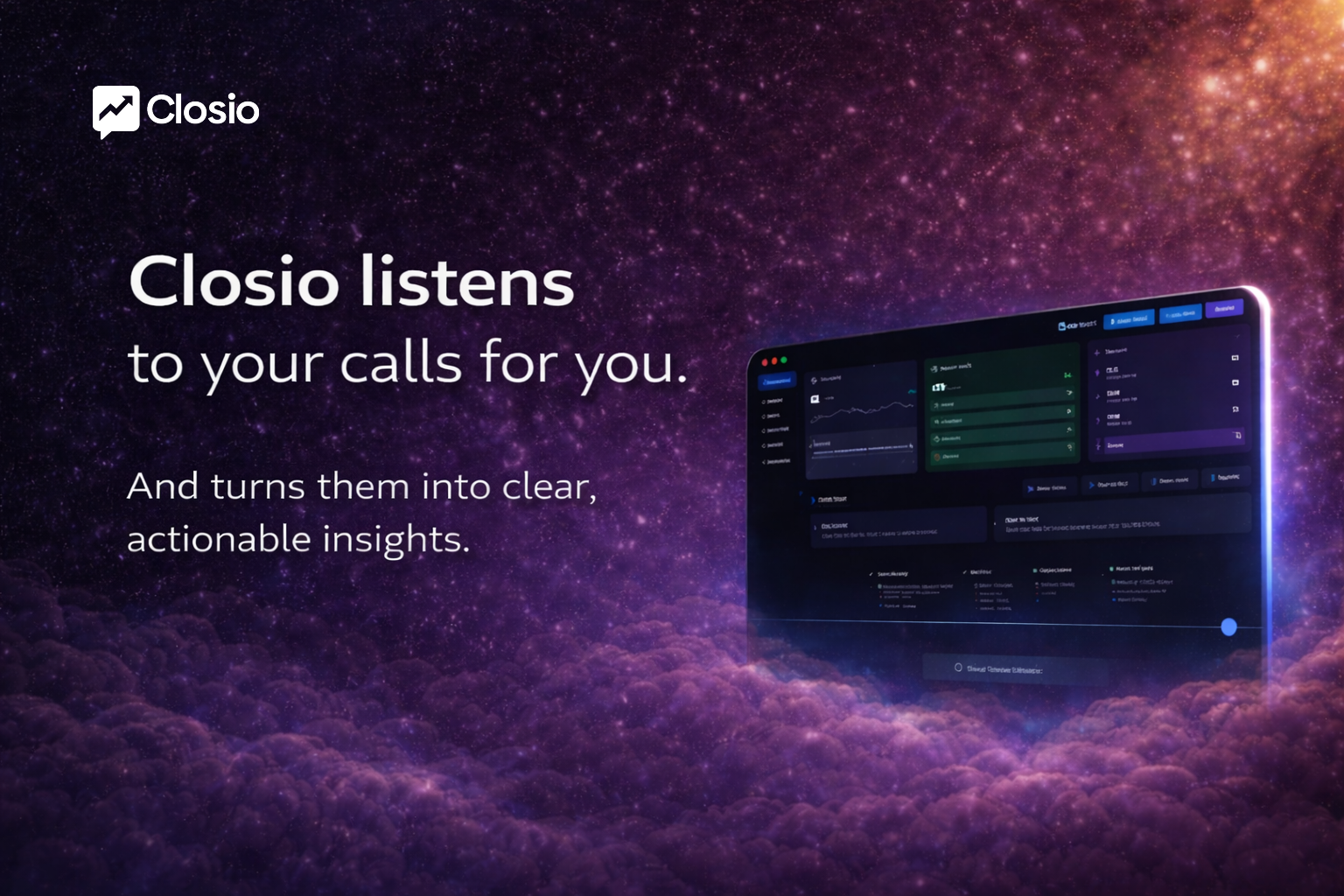 Closio - Main product screenshot demonstrating key features and user interface