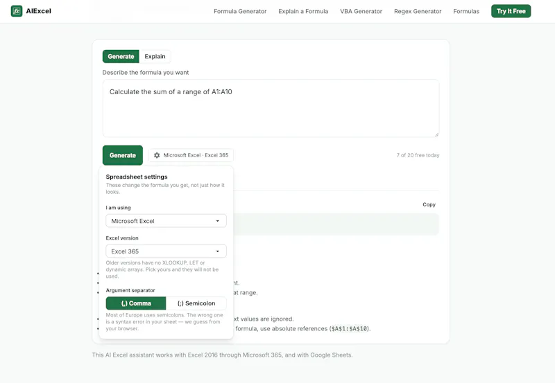 AIExcel screenshot 1