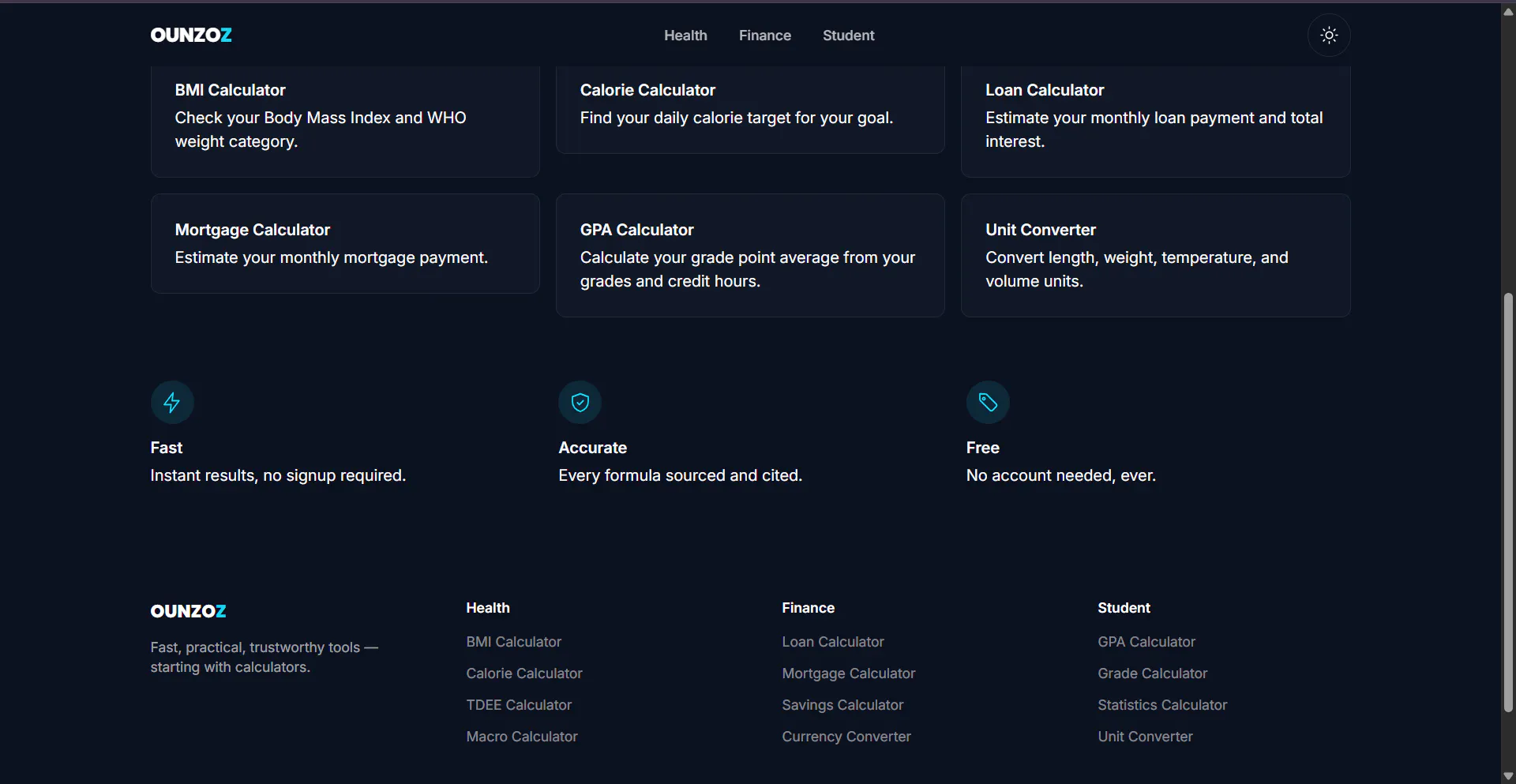 OUNZOZ — Free Calculators gallery image