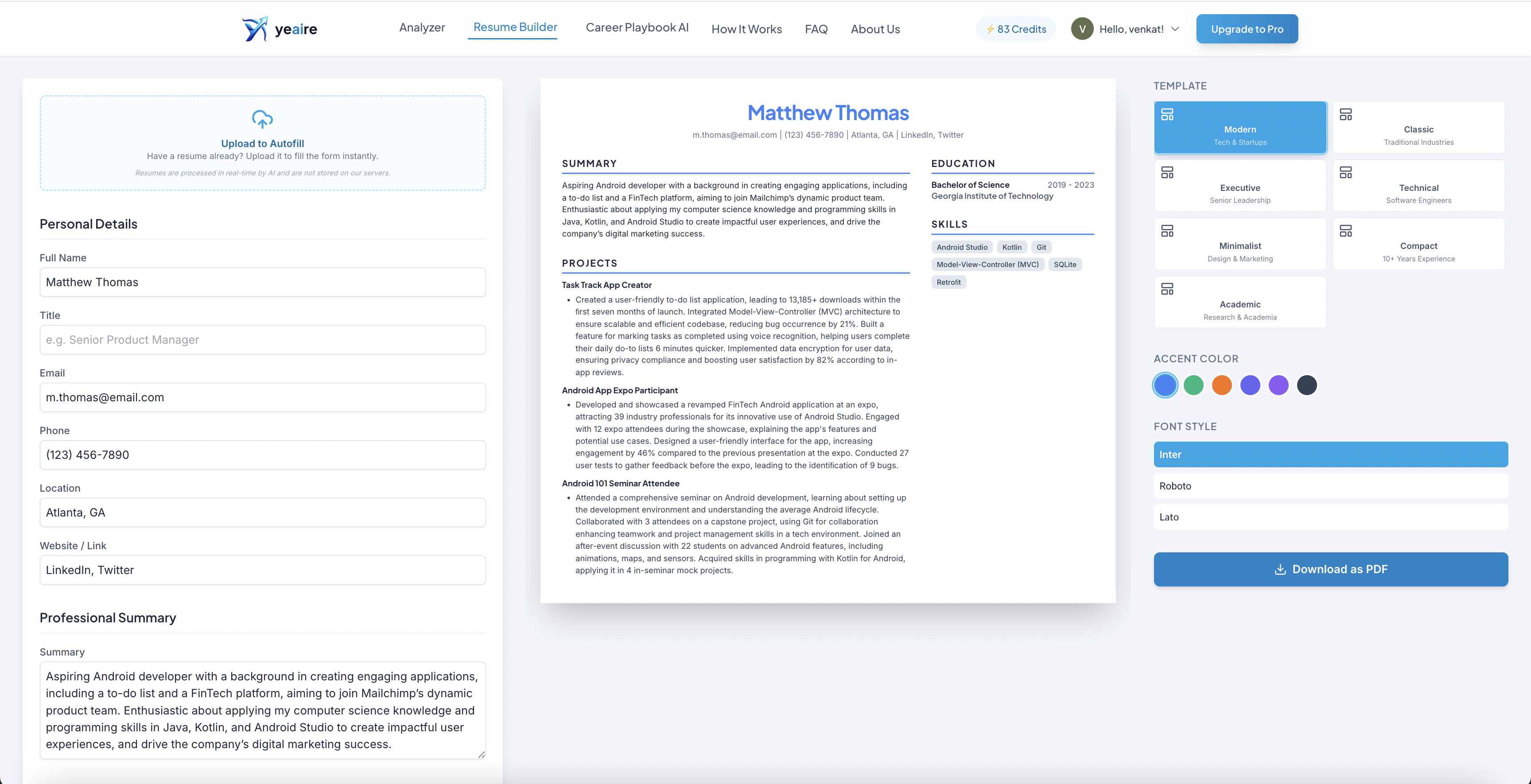 Yeaire - Screenshot 5 showing product features and functionality