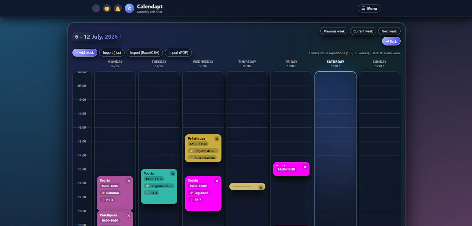 Calendapt screenshot 8
