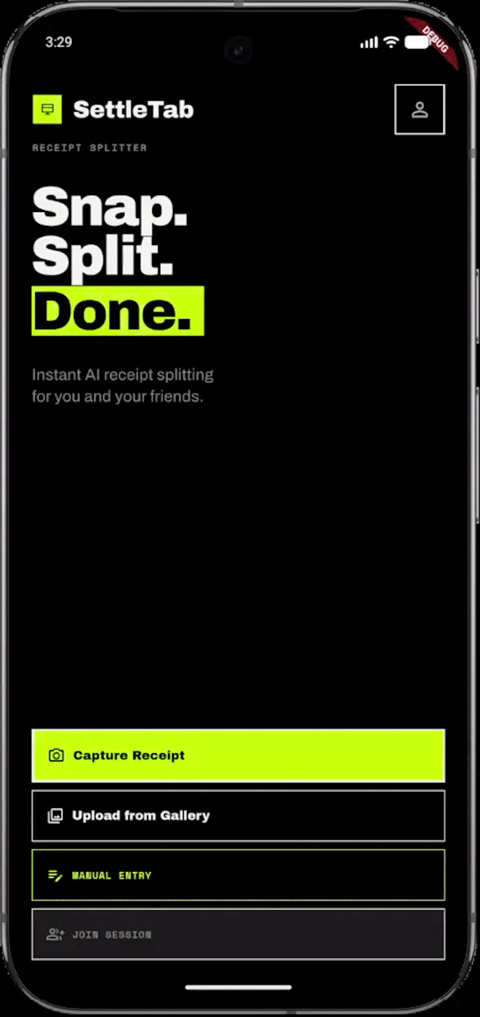 SettleTab screenshot 1 (video preview)