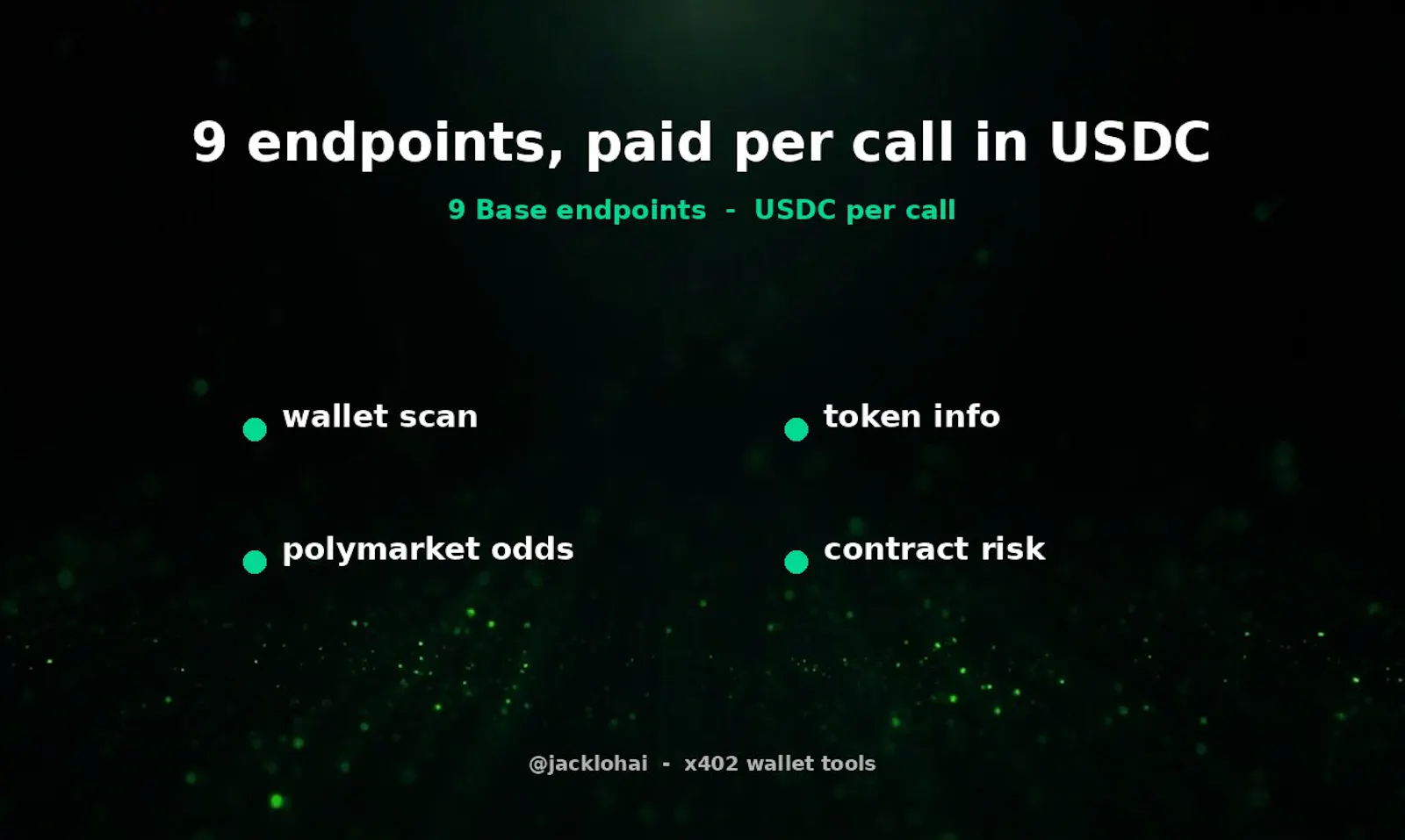 x402 wallet API: 9 Base endpoints, USDC screenshot 2