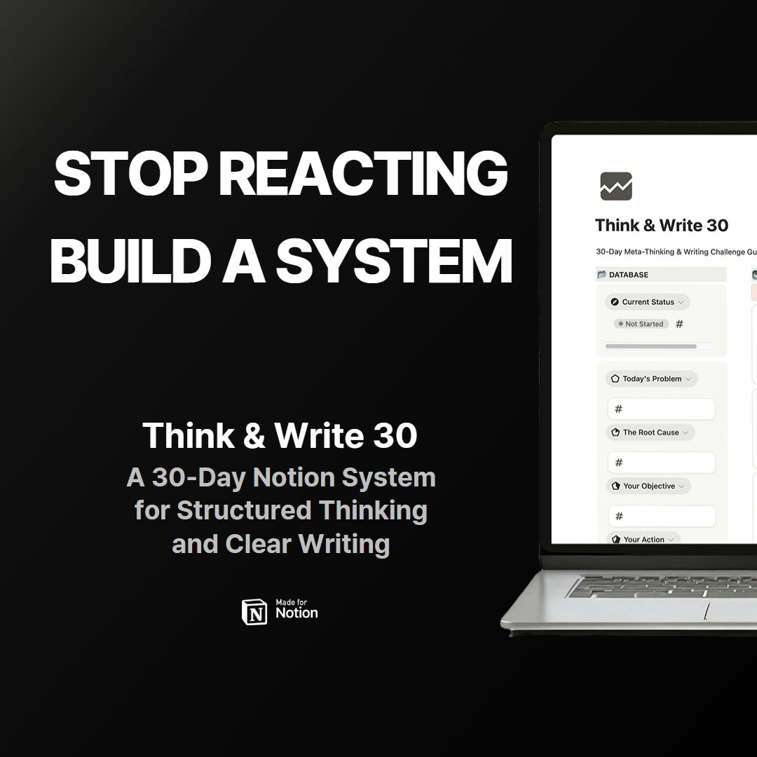 Think & Write 30 - Product Hunt launch logo and brand identity