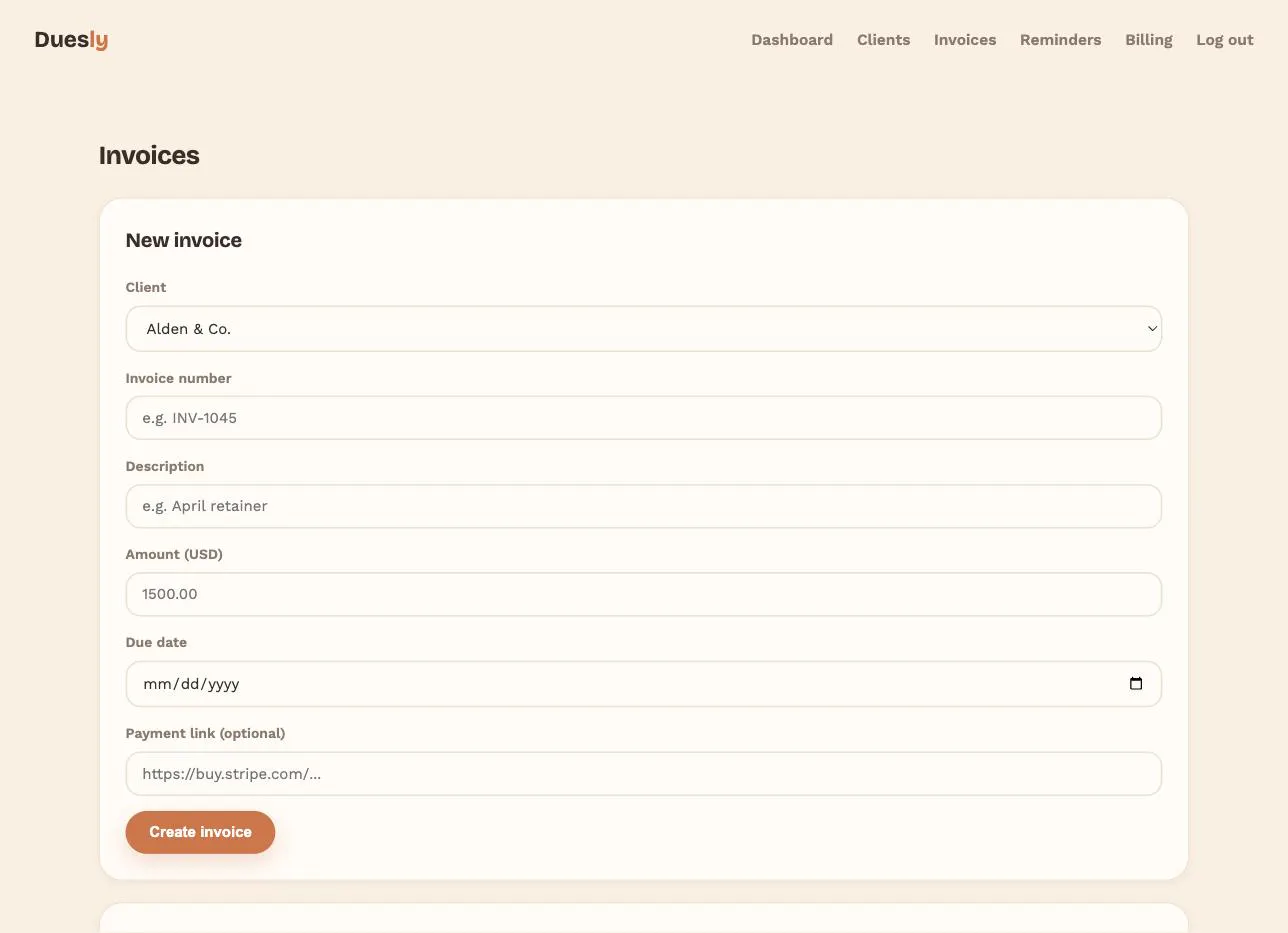 Duesly — Get paid on time, automatically gallery image