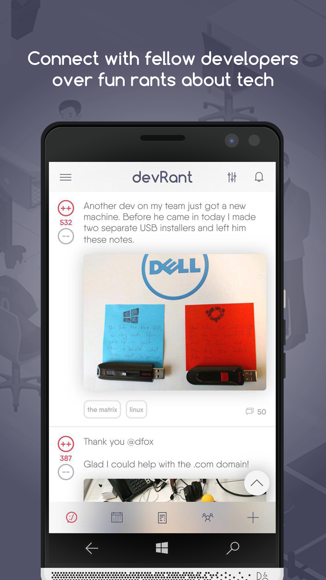 devRant unofficial UWP gallery image
