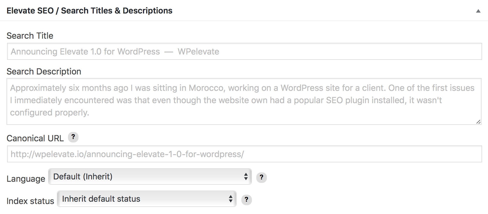 Elevate for WordPress gallery image