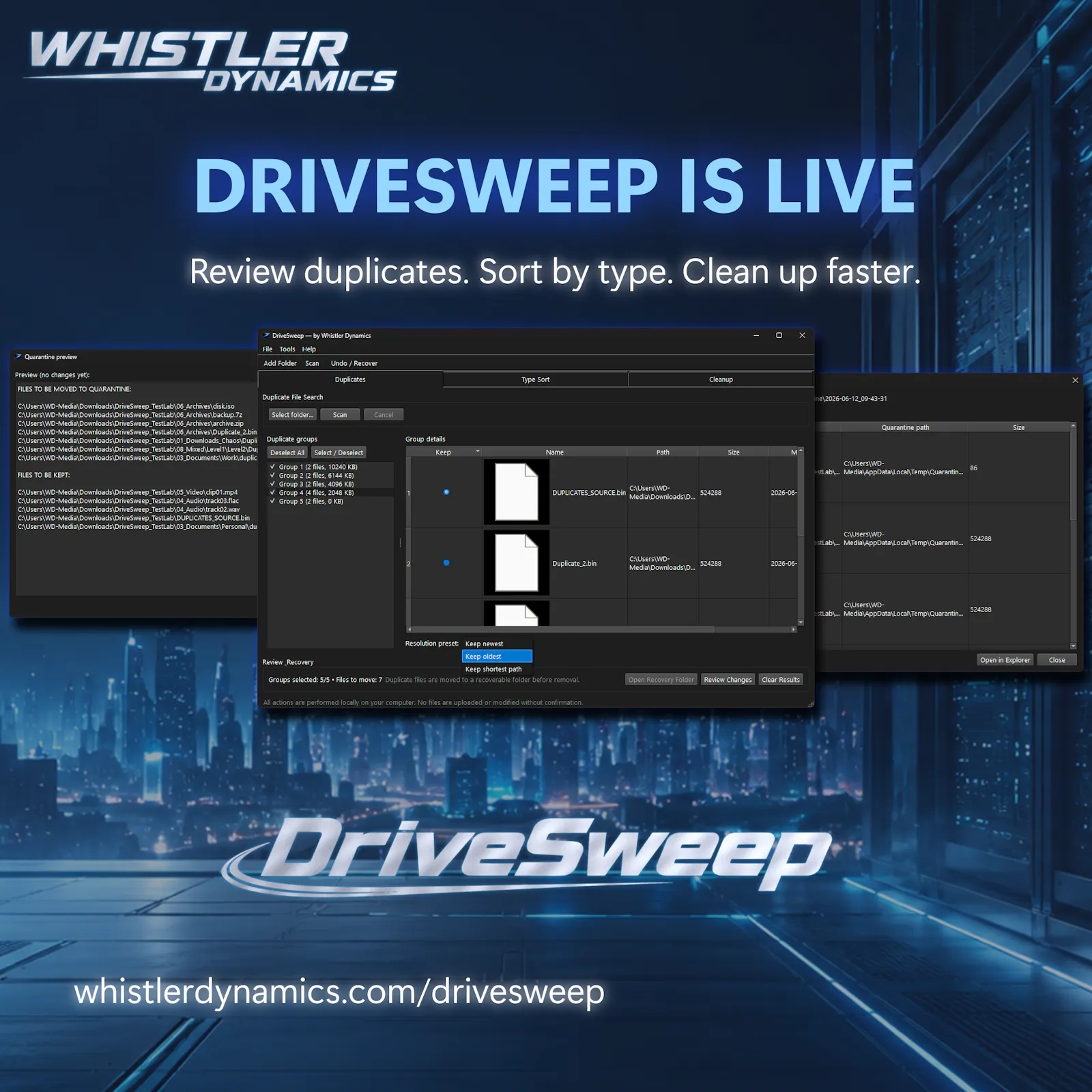 DriveSweep screenshot 1