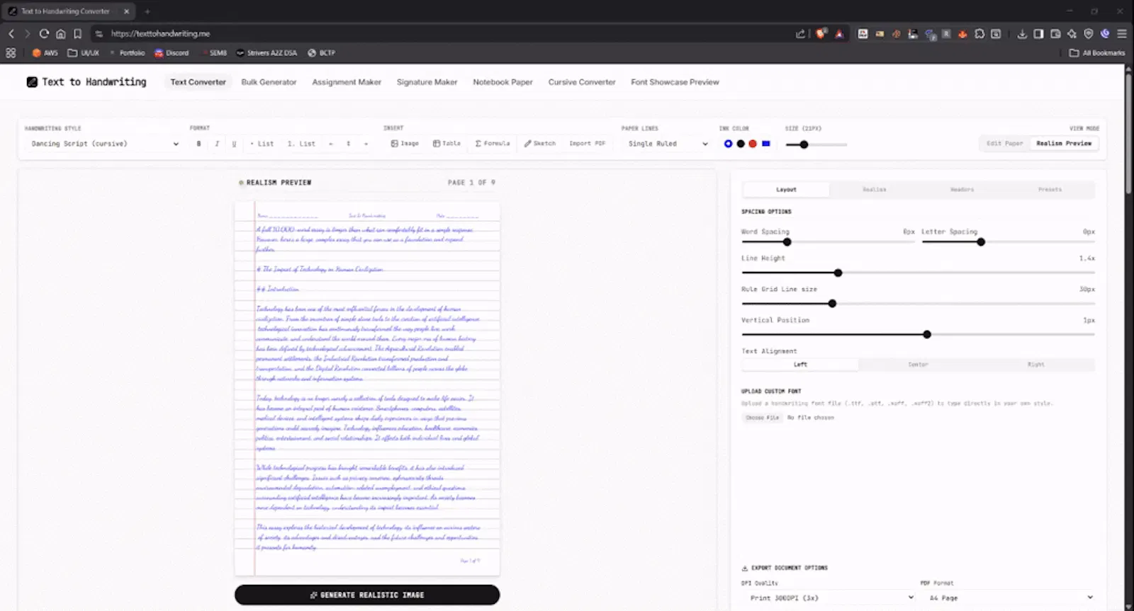 Text To Handwriting screenshot 1 (video preview)
