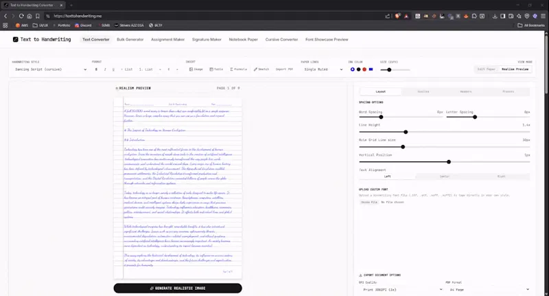 Text To Handwriting screenshot 1 (video preview)