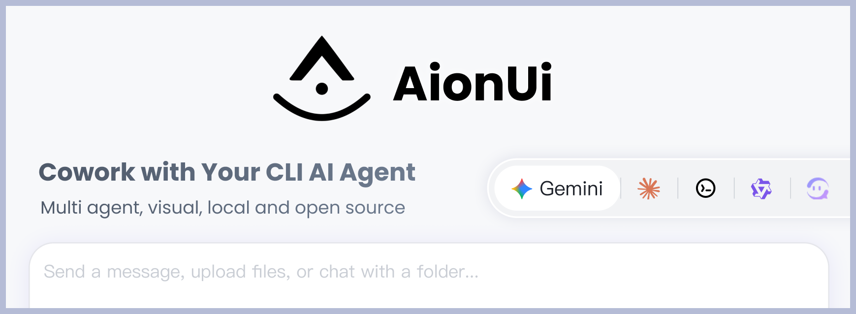 AionUi - Main product screenshot demonstrating key features and user interface