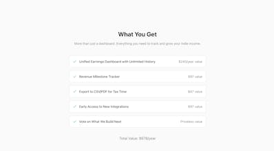 IndieMetrics - Centralized Earnings Hub gallery image