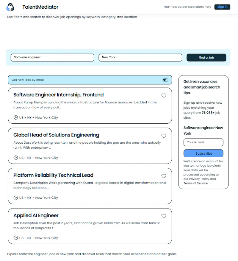 TalentMediator screenshot 2