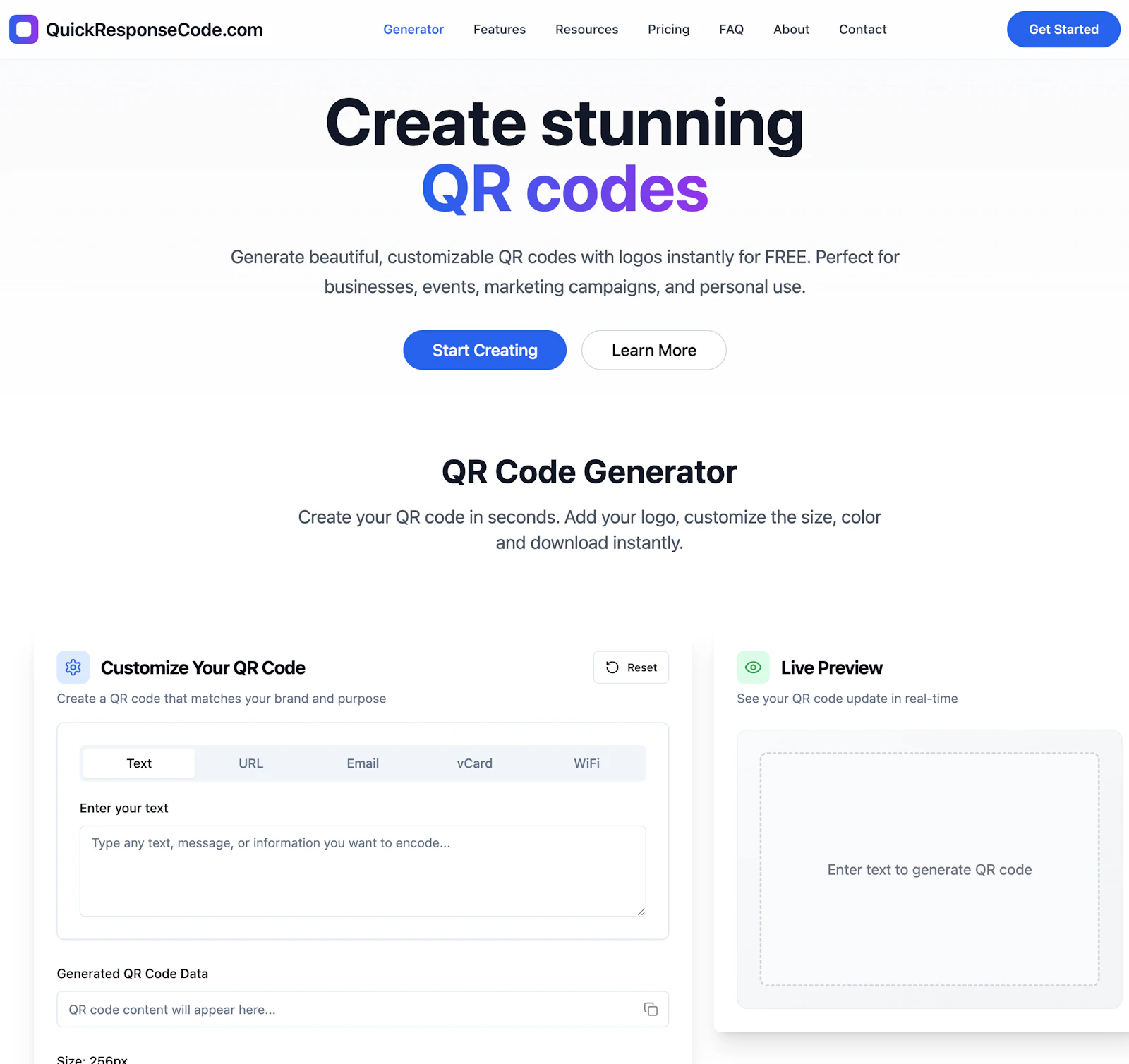 QuickResponseCode.com screenshot 1