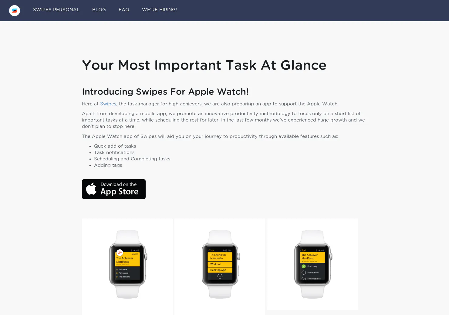 Swipes for Apple Watch