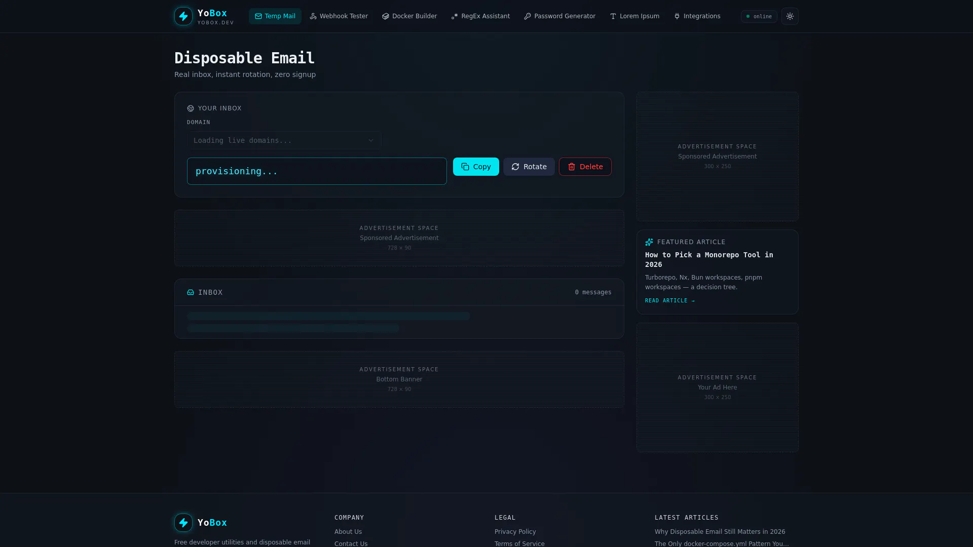 YoBox — Developer Tools & Email gallery image