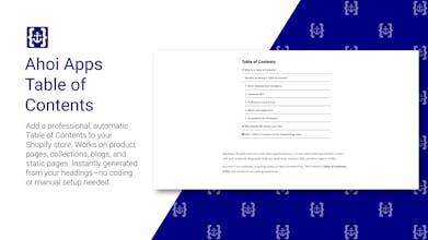 Shopify Table of Contents gallery image