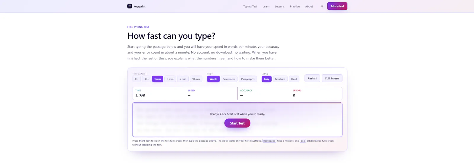 Keysprint screenshot 1