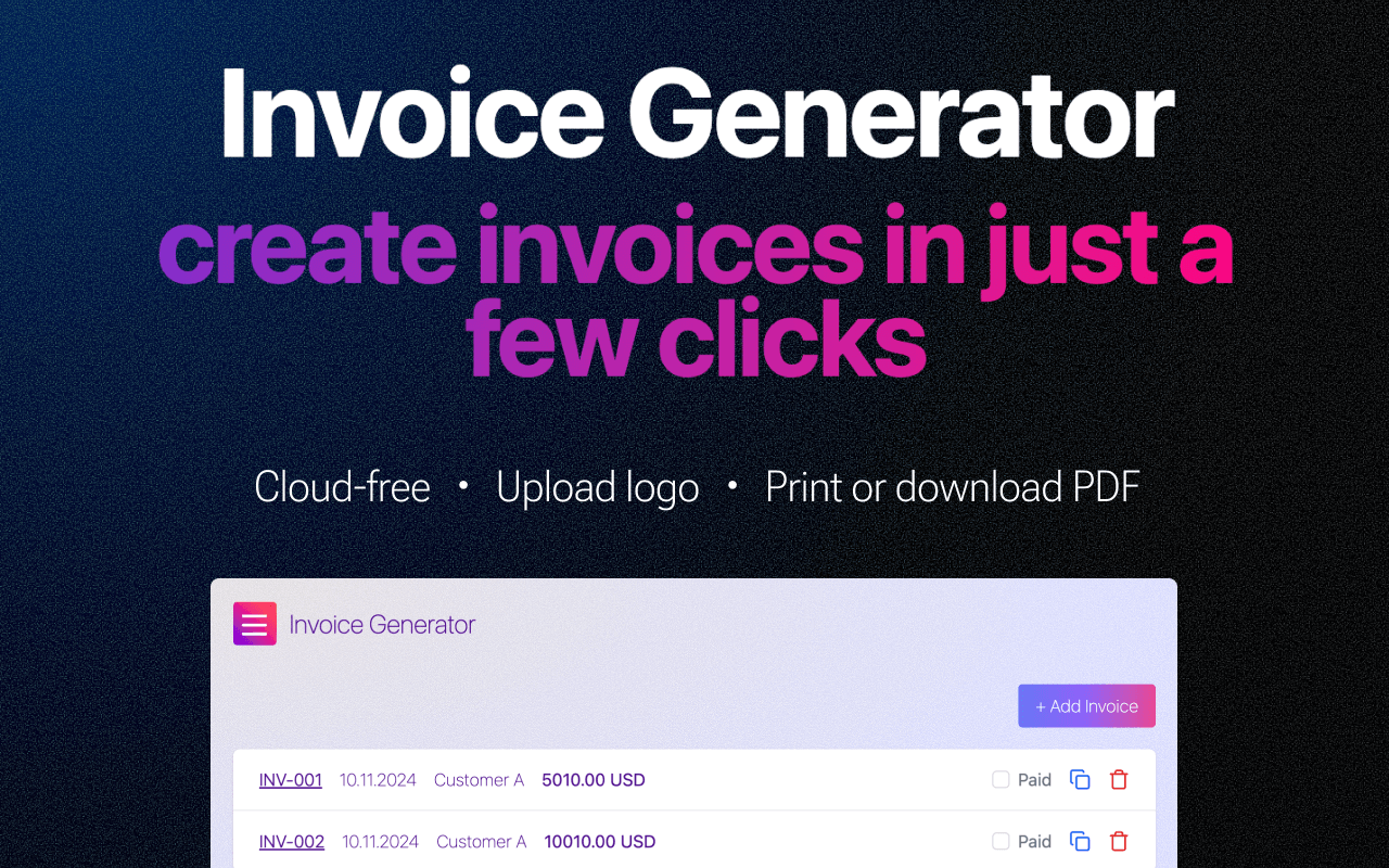 Invoice generator gallery image