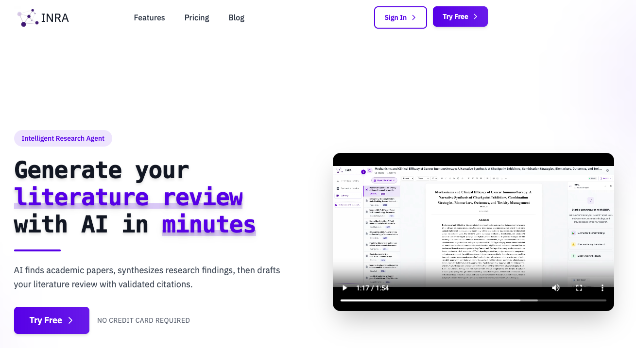 INRA.AI - Main screenshot showing features and interface