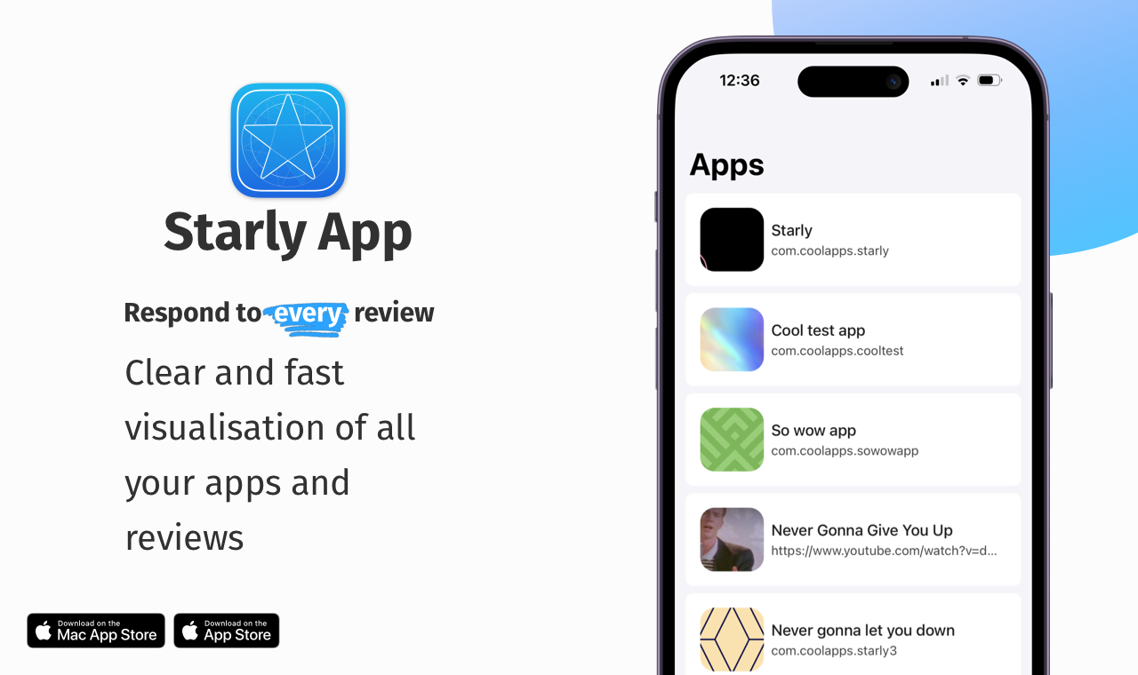 وسائط Starly - إدارة المراجعات في متجر التطبيقات 1