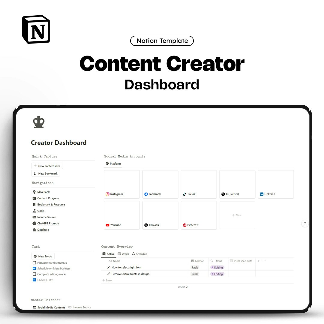 Content Creation Notion Template