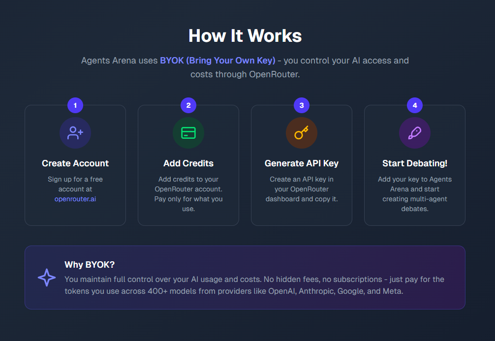 Agents Arena - Screenshot 2 showing product features and functionality