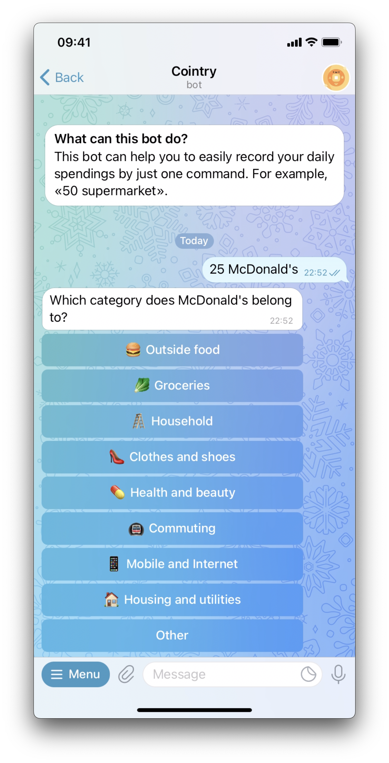 Land - Familie- en persoonlijke financiële trackingbot media 2