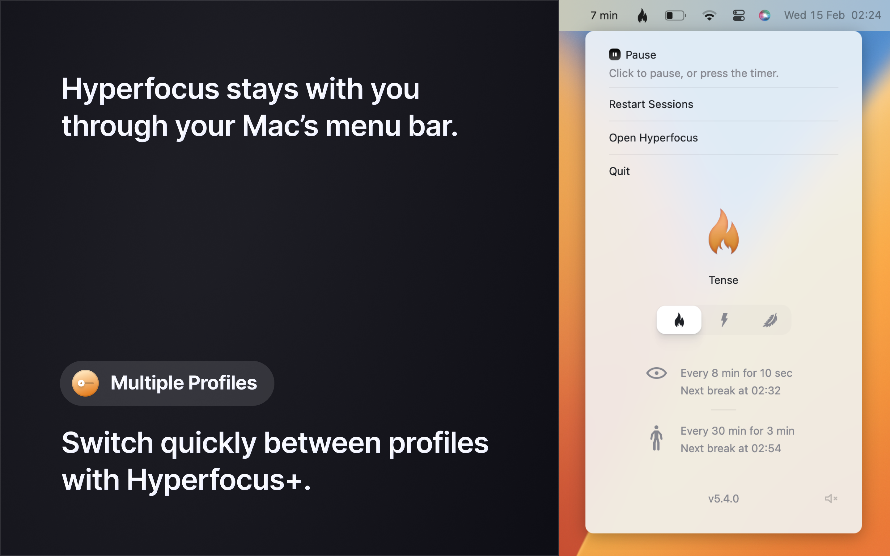 HyperFocus - より良いスクリーンタイム衛生、現在はmacosで。メディア4