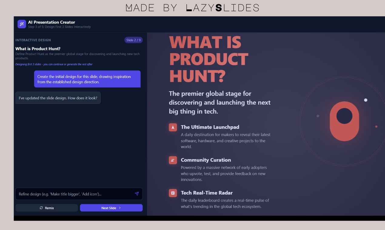 LazySlides - Screenshot 4 showing product features and functionality