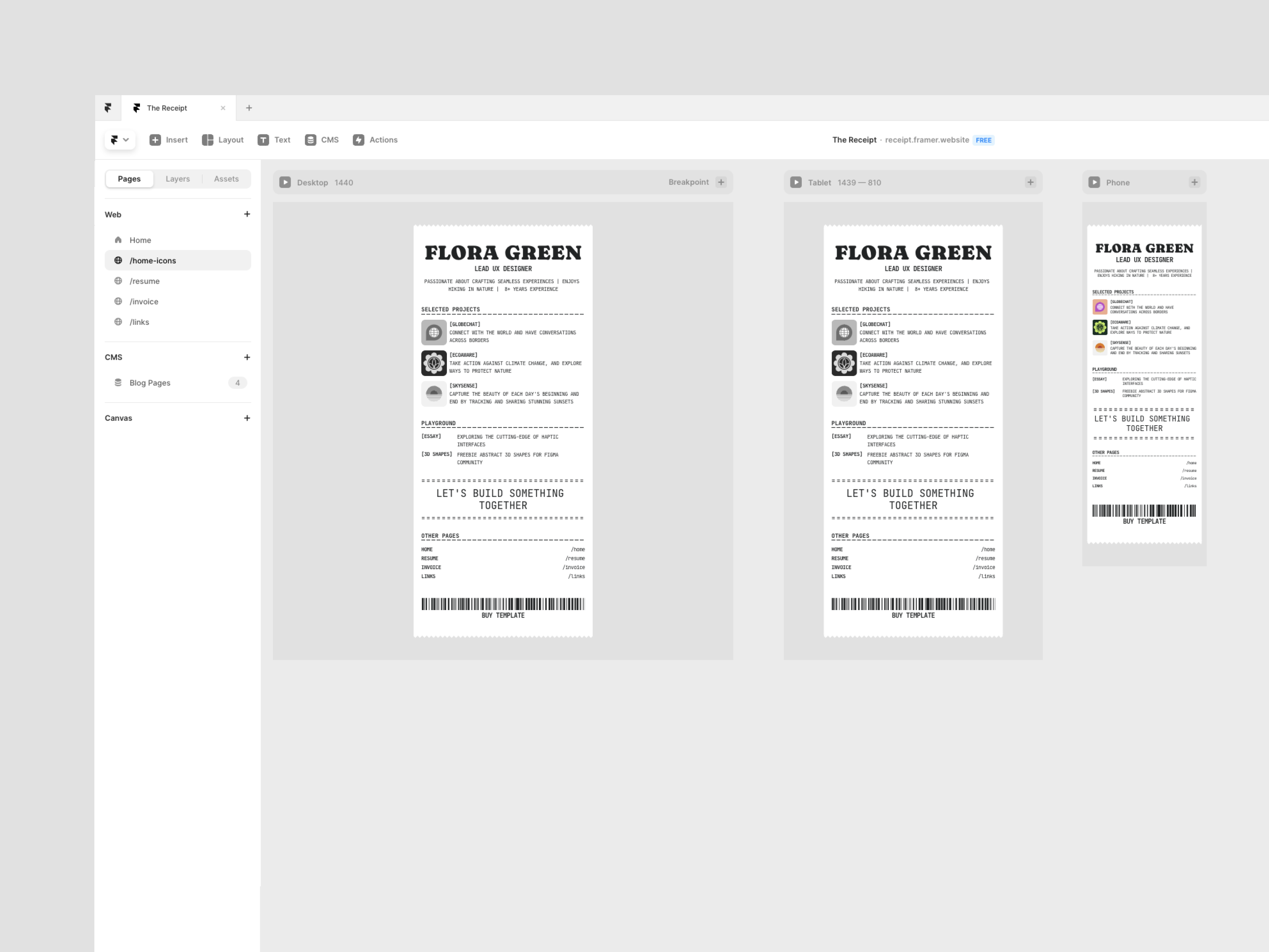 Média Réception - modèle de portefeuille minimal 6