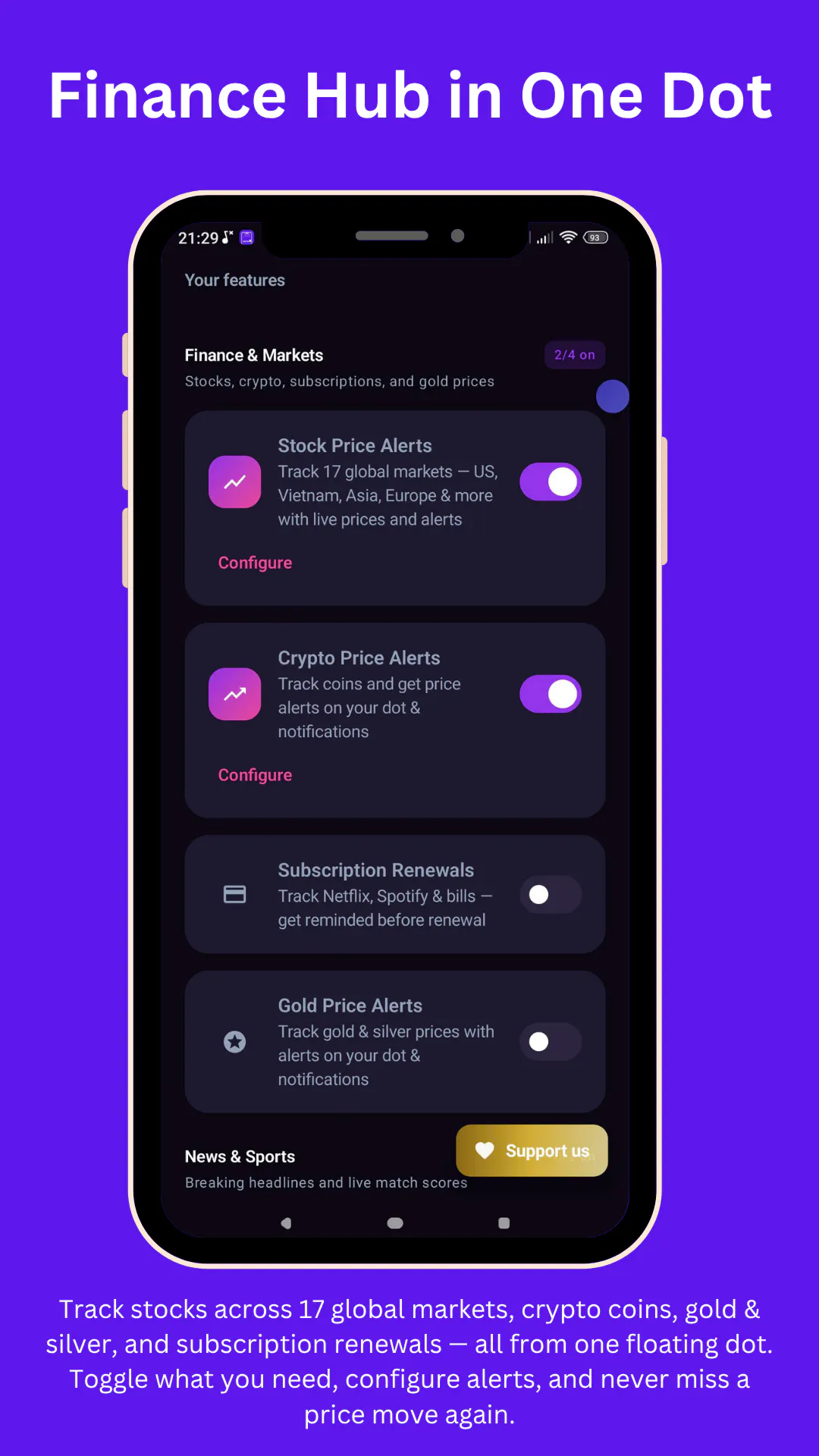 FloatDot: Live Stocks & Crypto gallery image