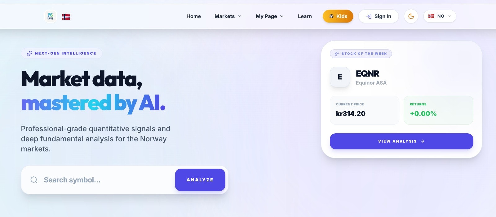 Nexio.fyi - Main product screenshot demonstrating key features and user interface