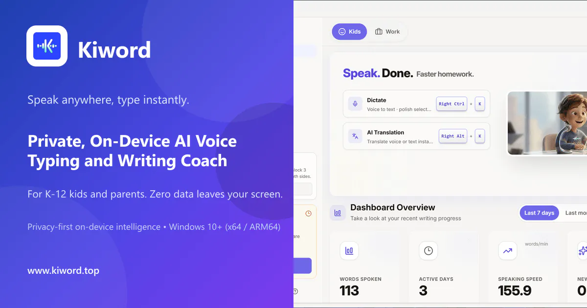 Kiword, Voice-to-text, translation gallery image