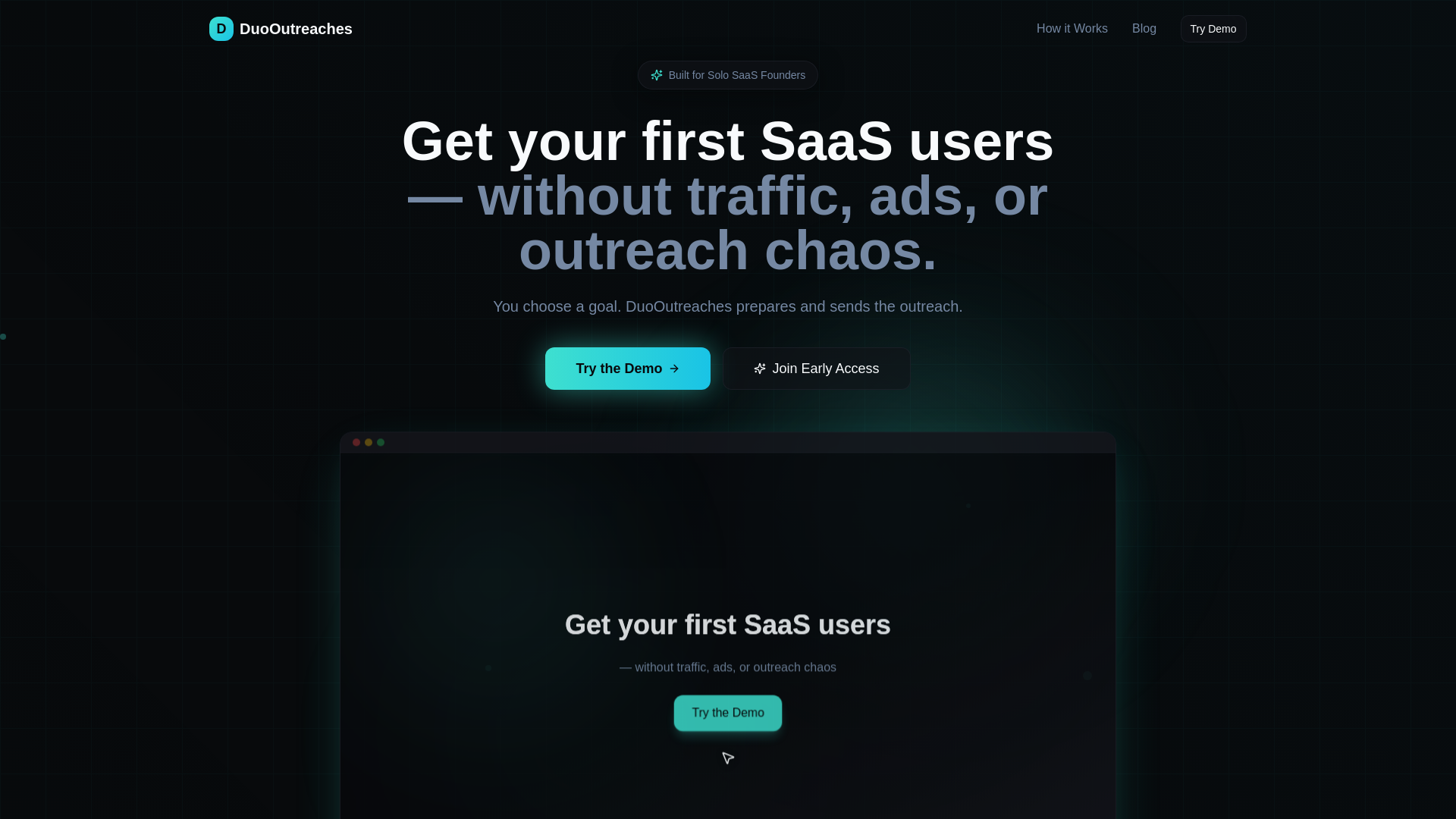DuoOutreaches - Main product screenshot demonstrating key features and user interface