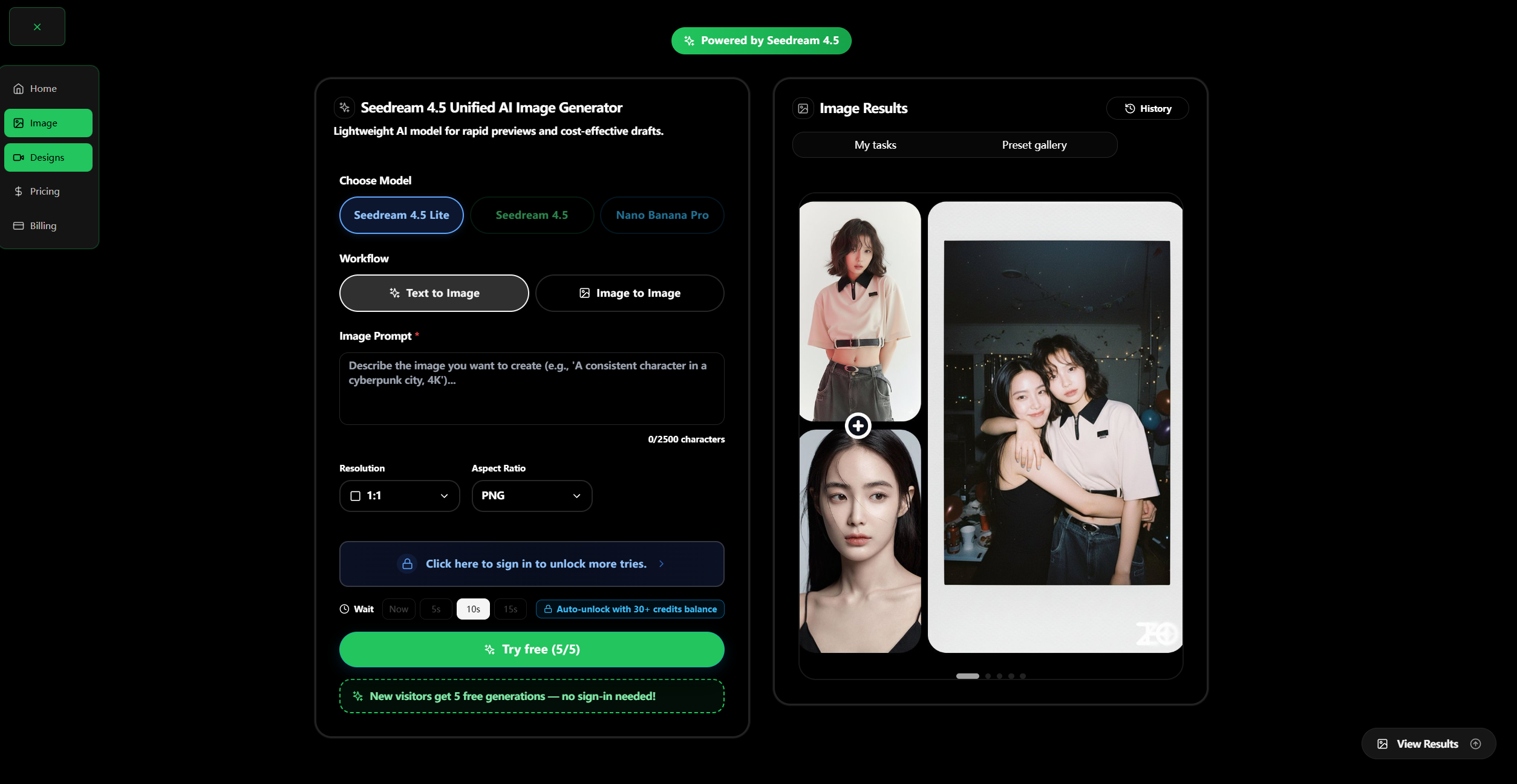 Seedream 4.5 AI - Screenshot 2 showing product features and functionality
