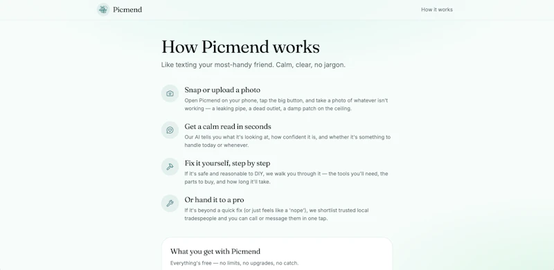 Picmend — Snap a photo, fix what broke screenshot 3