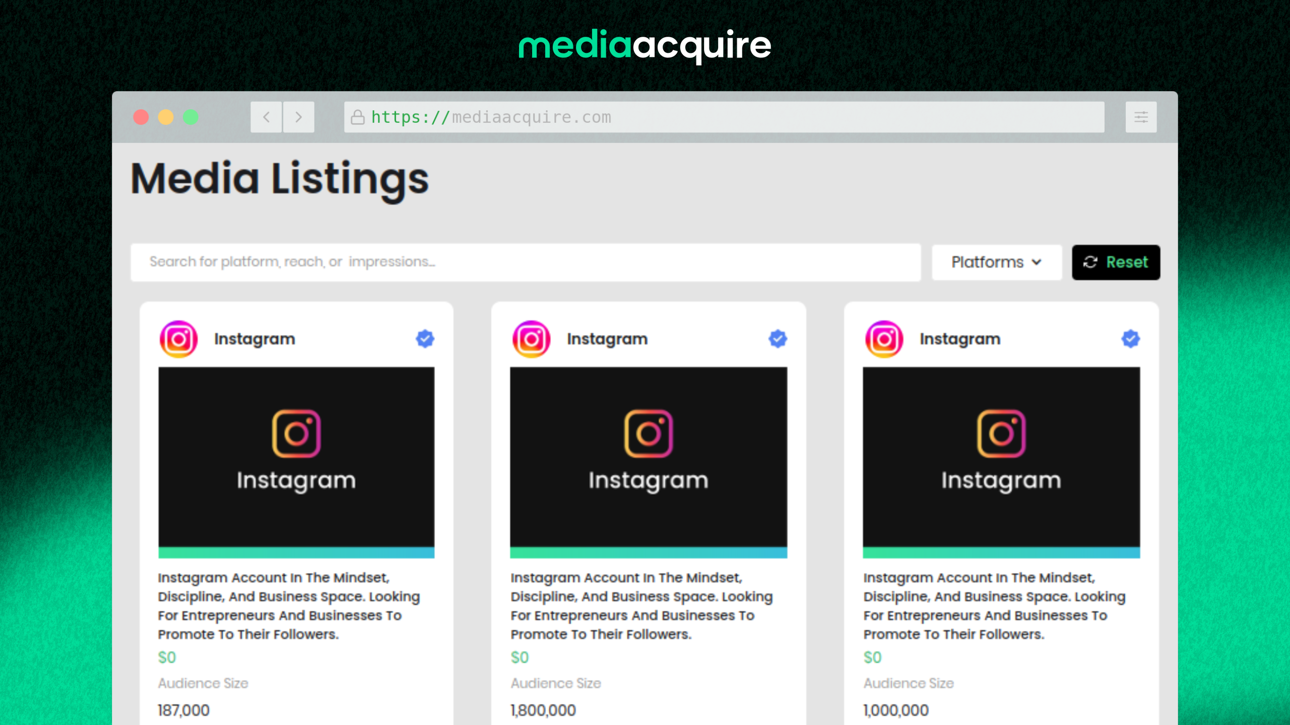 startuptile MediaAcquire-Marketplace to buy & sell media assets