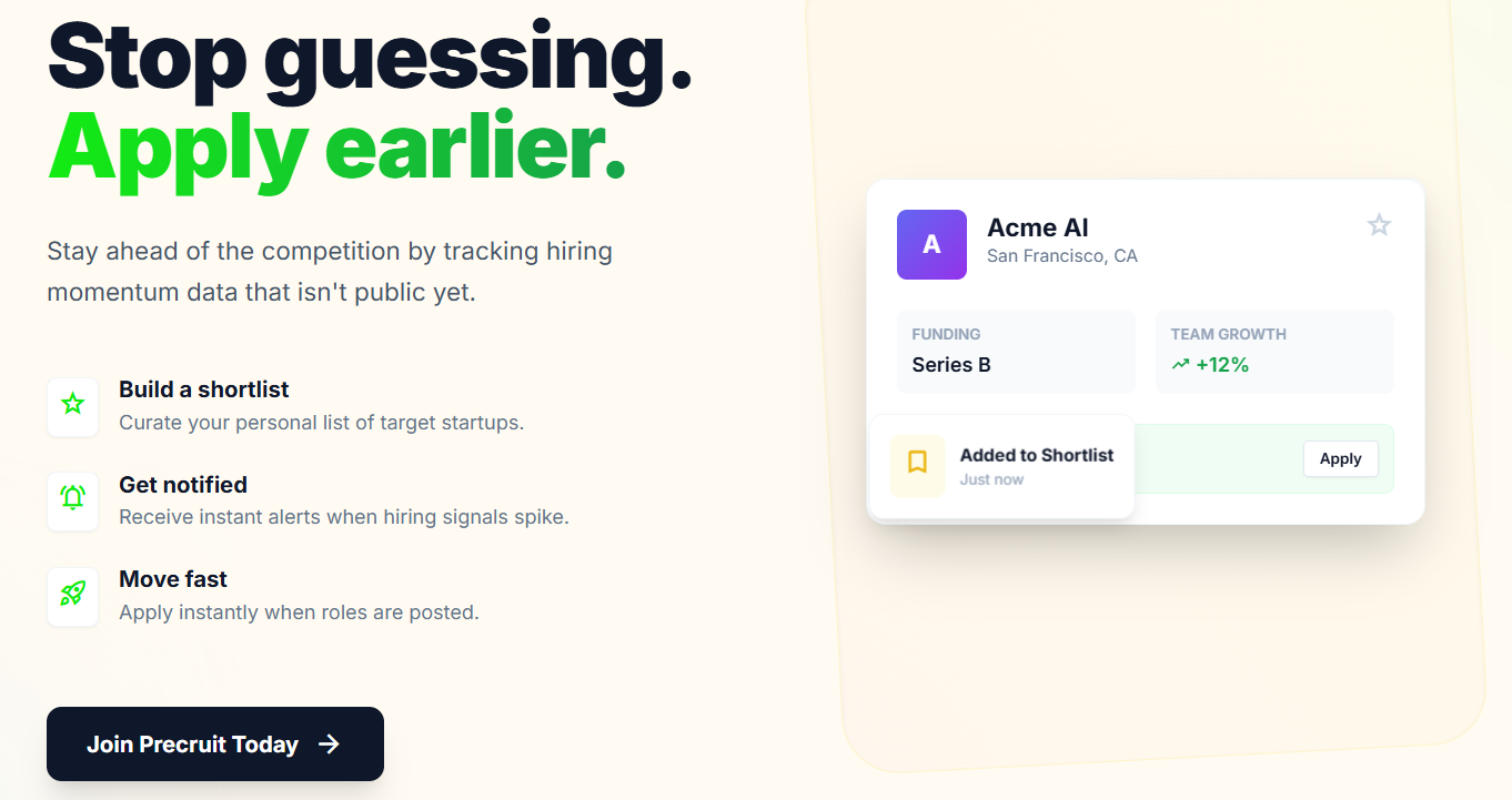 Precruit - Screenshot 3 showing product features and functionality
