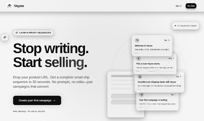 Vayno AI  - Main product screenshot demonstrating key features and user interface